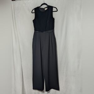 Eliza J Black Sleeveless Jumpsuit with Belt